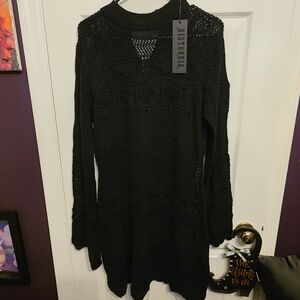 Disturbia Entice Pointelle Mini Dress